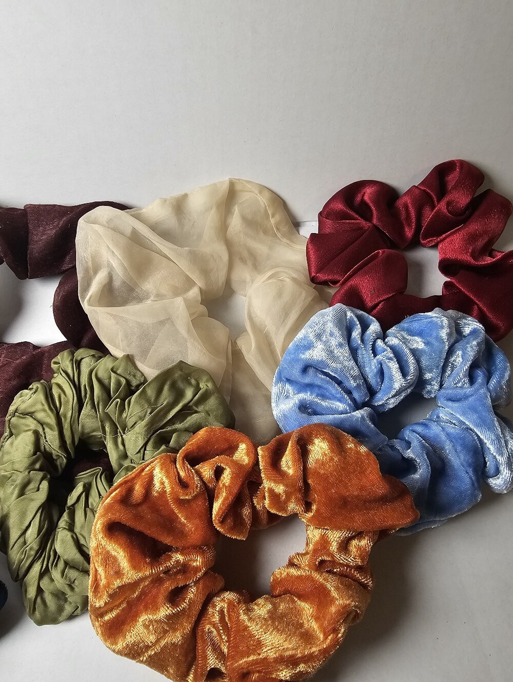 Hair Accessories Lot Scrunchies Hair Ties Velvet Satin Chiffon Mixed Colors